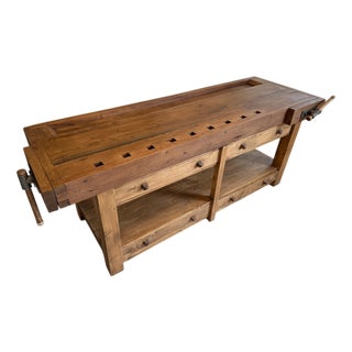 Rustic Workbench in Wood For Sale