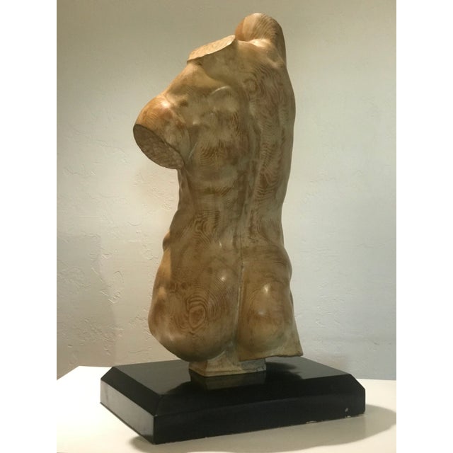 Important Size Male Torso. Very Well Executed Hand Carved Naked Male Torso in Classical Movement. Graciously Detailed....