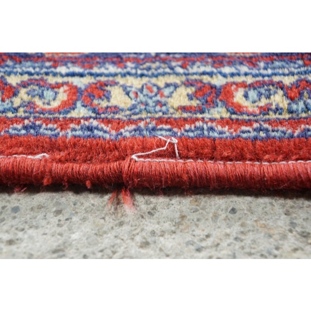 Textile Vintage Hand-Knotted Oriental Geometric Medallion Wool Rug Ivory Crimson 3x6' For Sale - Image 7 of 12
