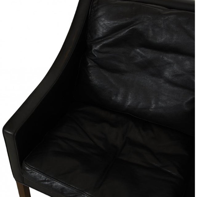 Animal Skin 2207 Black Leather Armchair from Børge Mogensen, 1980s For Sale - Image 7 of 18