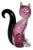 Italian Venetian Murano Art Glass Pink and Black Cat For Sale