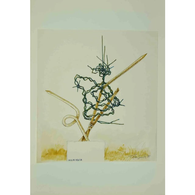 Abstract composition is an original artwork realized in 1970 by the italian contemporary artist leo guida (1992 - 2017)....