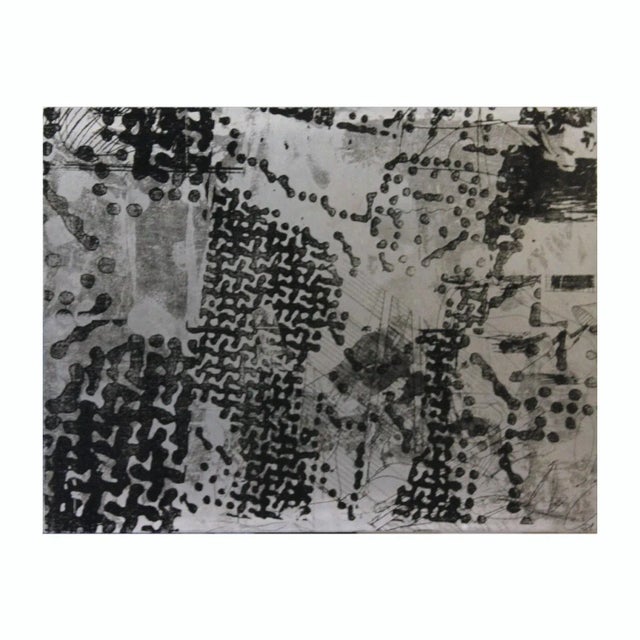 Mid 20th Century Mid Century Dick Wray Abstract Geometric Modern Metal Etching For Sale - Image 5 of 5