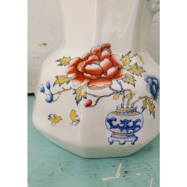 Shabby Chic Ironstone Creamer Chinese Peony Masons For Sale - Image 3 of 8