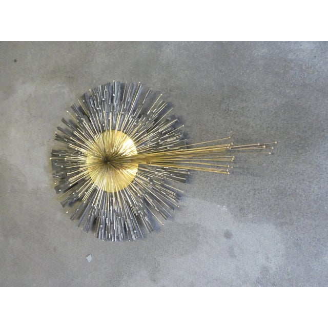 Curtis Jere Best Large Biomorphic Steel & Brass Starburst Wall Sculpture For Sale - Image 4 of 13