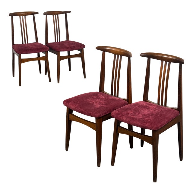 Polish Dining Chairs attributed to M. Zielinski, 1960s, Set of 5 For Sale
