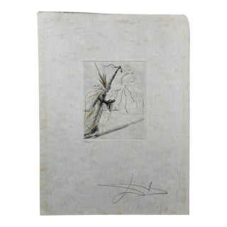 1960s Dali the Magicians l'Illusionist Hand Signed Numbered Etching Surreal Art For Sale