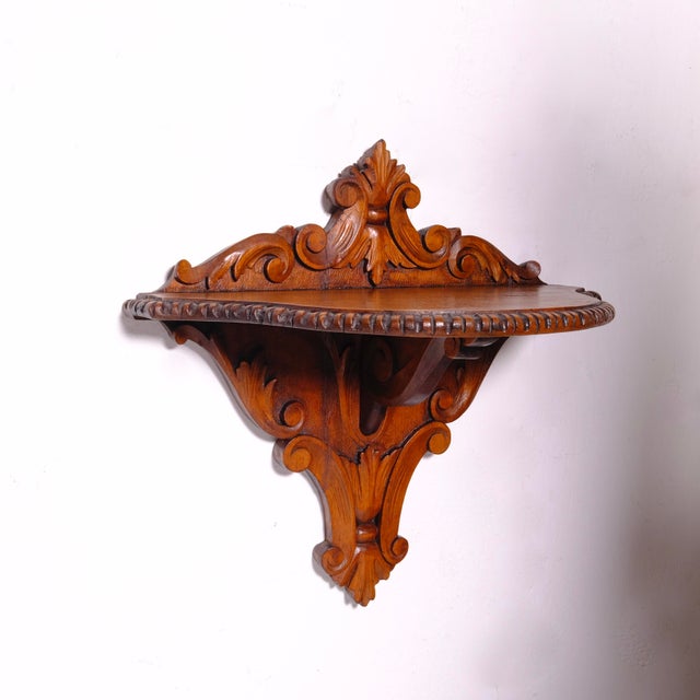 Small Wall Shelves and Consoles in Fir Wood, 1900s, Set of 2 For Sale - Image 14 of 15