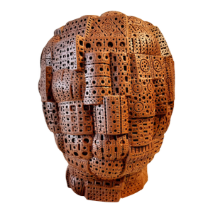 Modern Figural Terra Cotta Head Sculpture by Alexander Ney