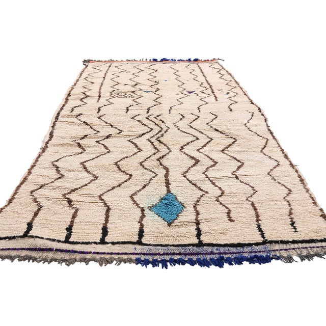 Tribal Vintage Azilal Moroccan Rug, 03'09 X 09'00 For Sale - Image 3 of 10