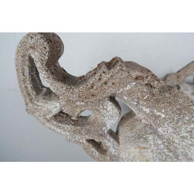 Gray Monumental Hand-Carved Stone Garden Urn / Basin, Possibly Southeast Asian For Sale - Image 8 of 10