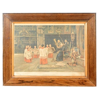 After J. Gallegos y Arnosa, Une Leçon de Plein Chant, Early 20th Century, Print, Framed For Sale