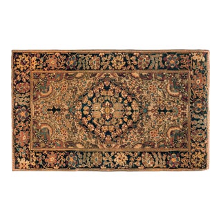 Antique Ferahan Sarouk Oriental Rug, in Small Size, with Central Medallion For Sale