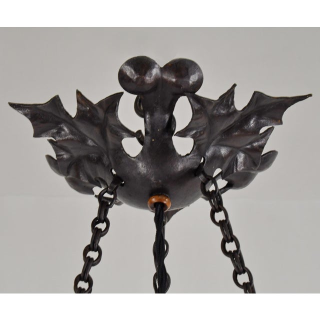 Purple French Art Deco Pendant Light by Le Verre Francais Schneider - 1925 Cameo Chandelier France For Sale - Image 8 of 12