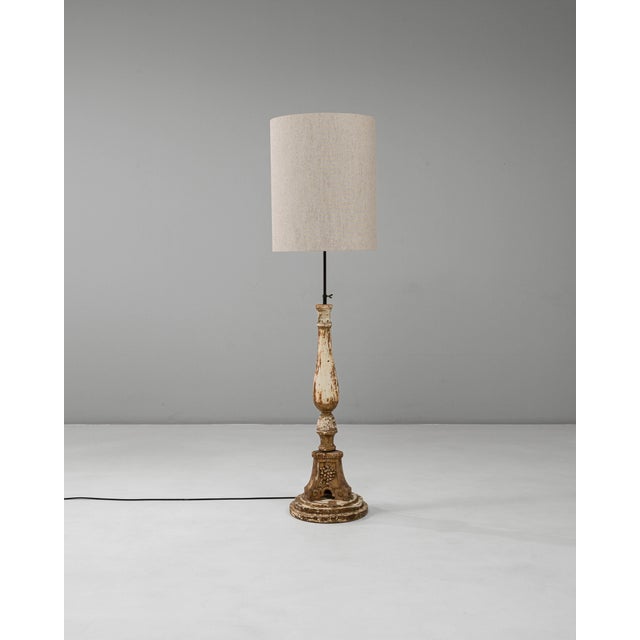 19th Century French Neoclassical Wood Patinated Floor Lamp Extra Large 5 Feet For Sale - Image 4 of 18