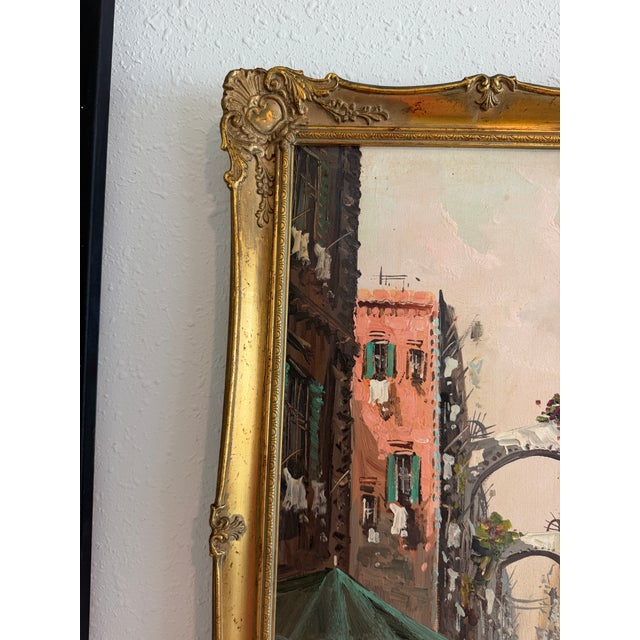 Antonio De Vity (1901-1993) Oil Painting Italian Street Market Scene Cityscape For Sale - Image 4 of 12
