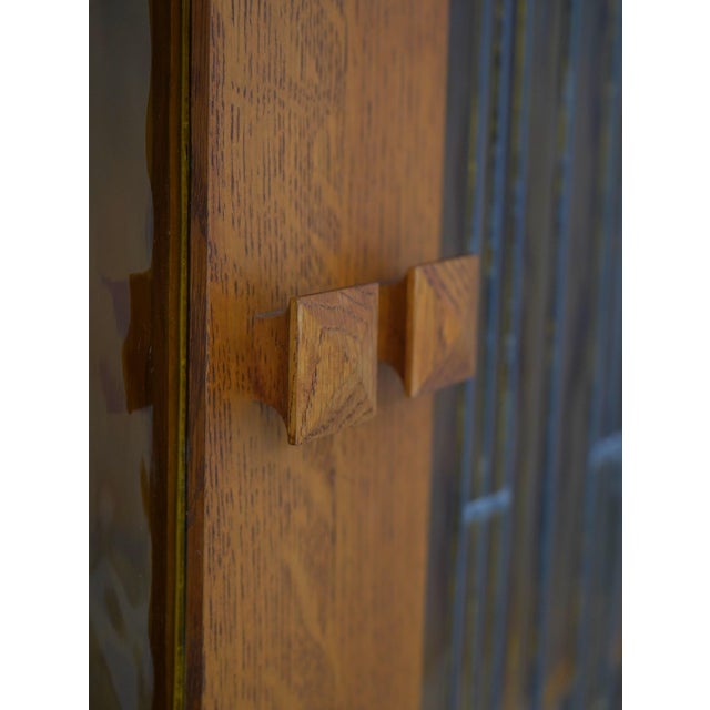 1980s Swartzendruber Frank Lloyd Wright Inspired Oak Bookcase For Sale - Image 5 of 18