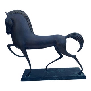 Etruscan-Style Bronze Equestrian Sculpture, in the Manner of Boris Lovet-Lorski For Sale