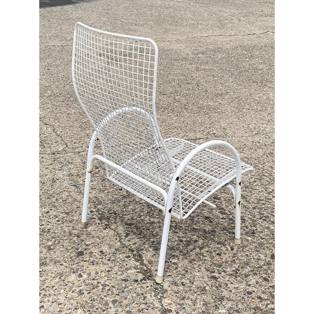 Vintage Mid Century Modern Reclining Wrought Iron Sculptural Patio Lounge Chair For Sale - Image 11 of 11