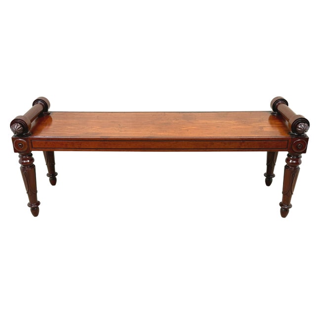 Large Early 19th Century Regency Mahogany Window Seat For Sale - Image 11 of 12