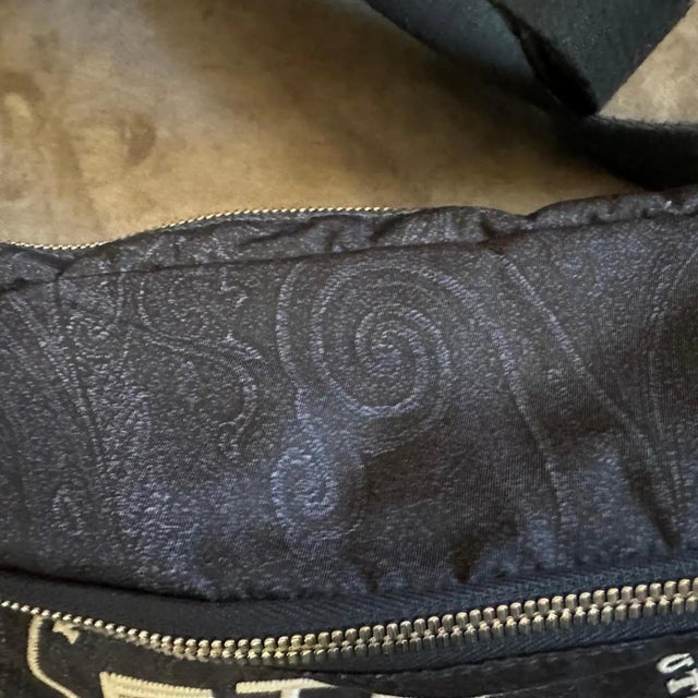 1990s Iconic Blue Paisley Fabric Belt Bag Pouch by Etro Milano For Sale - Image 13 of 14