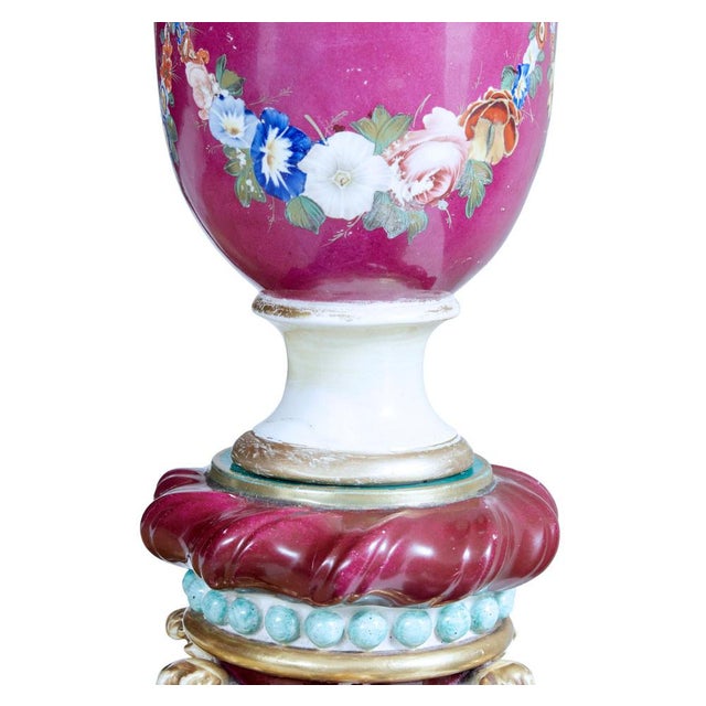 Red 19th Century Mahogany and Porcelain 4 Poster Bed For Sale - Image 8 of 18