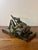 Art Deco 1910s Louis Chalon Bronze Nude Woman Sculpture Putting on Stockings on Marble Base For Sale - Image 3 of 11