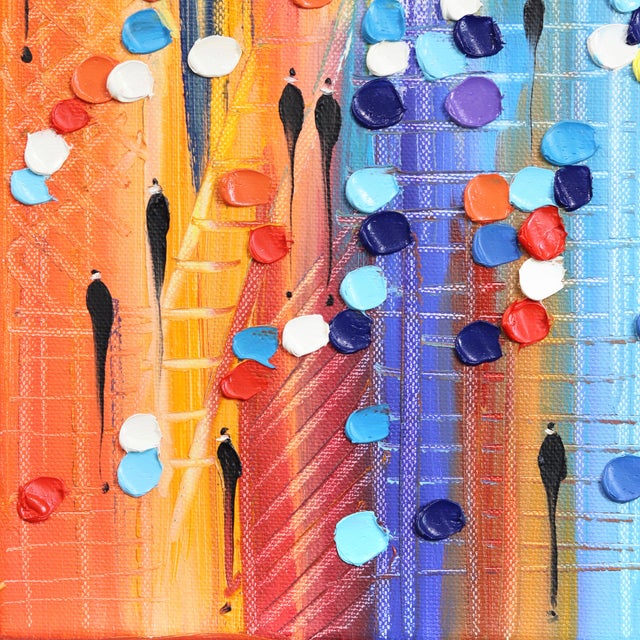 2020s Pulse of the Metropolis - Figurative Textured Impasto Colorful Oil Painting Original Artwork by Ekaterina Ermilkina For Sale - Image 5 of 8