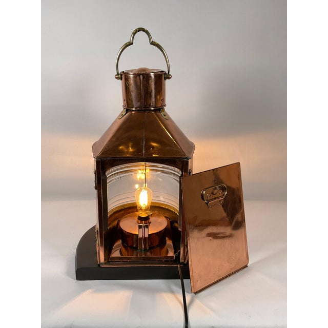 Massive Copper and Brass Ship’s Lantern For Sale - Image 4 of 12