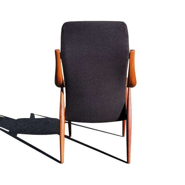 Danish Mid-Century Modern Peter Hvidt & Orla Mølgaard Nielsen High Back Lounge Chair For Sale In Charlotte - Image 6 of 12