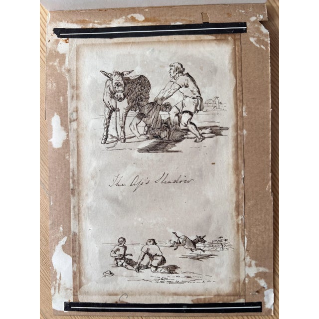 After Harrison Weir, Illustration for Aesop's Fables, 1905, Original Ink Drawing, Framed For Sale - Image 3 of 9