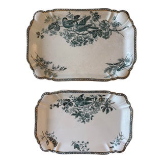 Antique Gustavsberg Serving Platters in the Wexio Guld Pattern - a Pair For Sale