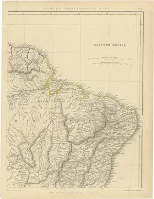 Antique Map of Eastern Brazil, 1849