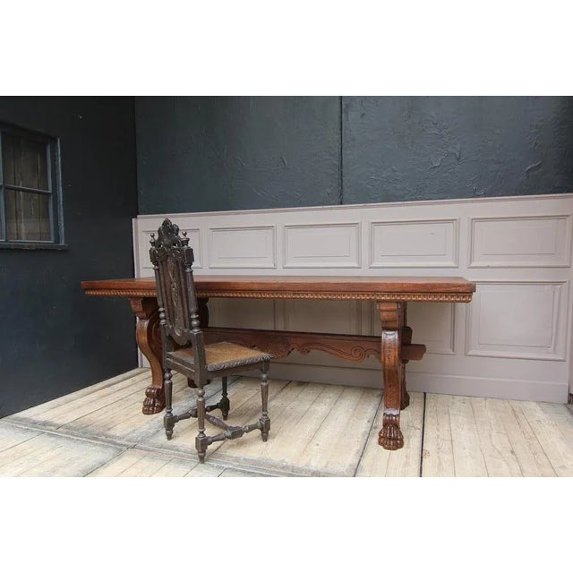 Italian Neo-Renaissance Desk in Walnut, 19th Century For Sale - Image 3 of 18