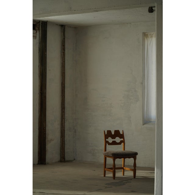 1960s Vintage Razorblade Chairs in Oak and Lambswool by Henning Kjærnulf, 1960s, Set of 10 For Sale - Image 5 of 18