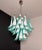 2020s Italian Murano Style Chandelier, 36 Lattimo Turquoise Glass Petals, Mazzega Style For Sale - Image 5 of 12