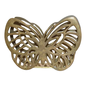 Hollywood Regency Handcrafted Brass Butterfly Napkin Holder Table / Serveware
