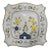 Vintage Italian Majolica Hand-Painted Floral Scalloped Square Serving Platter For Sale