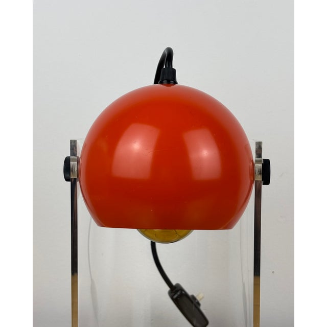 Space Age Orange Spot Light with Acrylic Stand, 1970s For Sale - Image 12 of 16