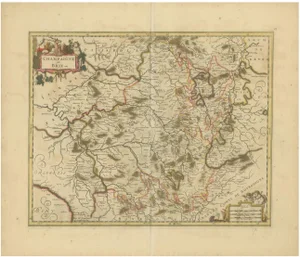 Hand-Colored Map of Champagne and Brie by Frederik De Wit, 1688