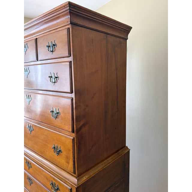 Wood C. 1750s Maple Highboy Chest of Drawers For Sale - Image 7 of 13