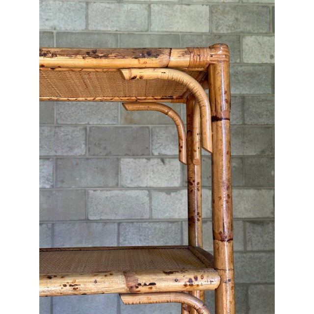 1980s Bamboo, Rattan, and Cane British Colonial Style Shelf For Sale - Image 10 of 12