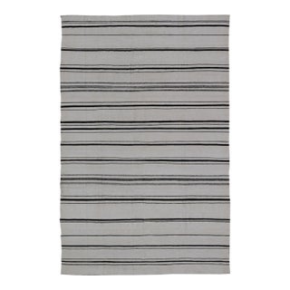 Hand-Woven Cotton Flat Weave Kilim With Geometric Stripe Design 12'0 X 18'5 For Sale