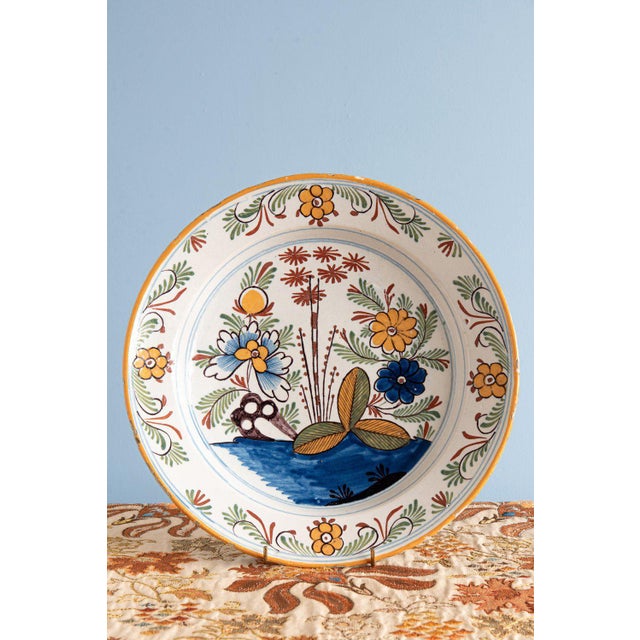 Early 19th Century Dutch Polychrome Floral Platter from Delftware ...