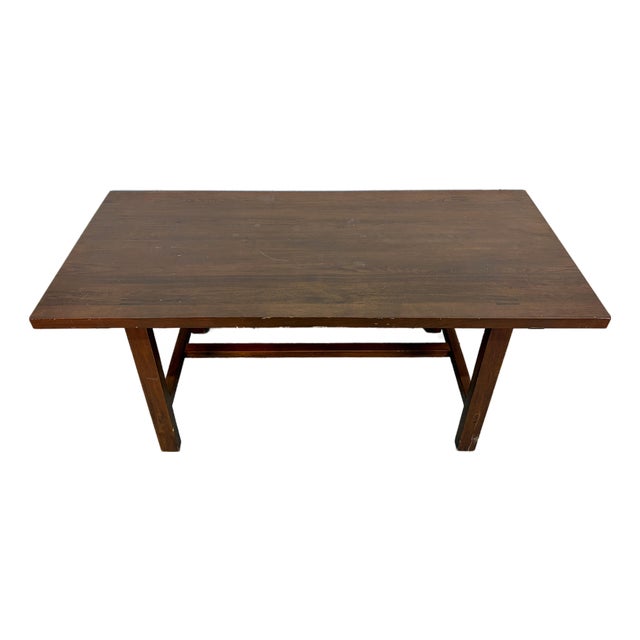 Mid 20th Century Mid-Century Modern Walnut Trestle Table For Sale