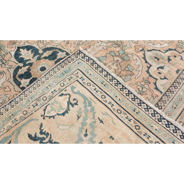 Early 20th Century Neutral Brown Persian Meshad Handwoven Wool Rug For Sale - Image 4 of 10