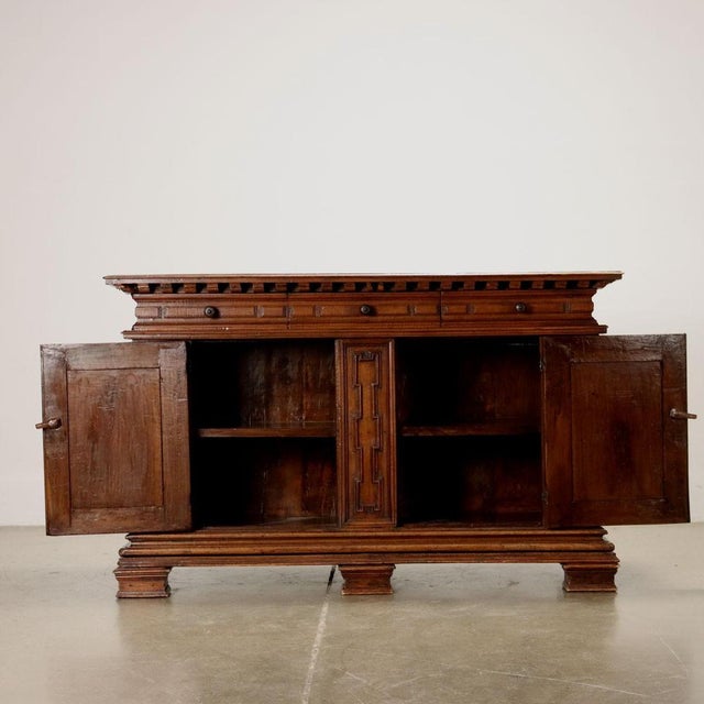 Wood Antique Sideboard in Walnut For Sale - Image 7 of 10