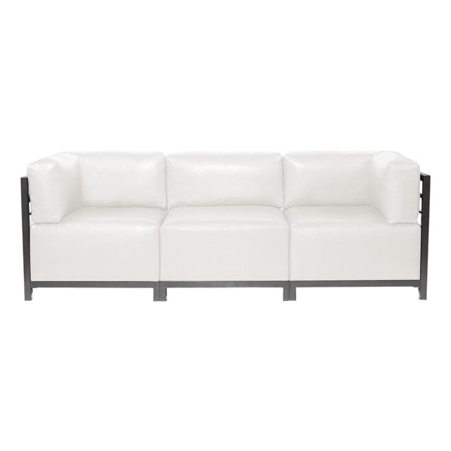 Axis 3pc Sectional Avanti White Titanium Frame For Sale