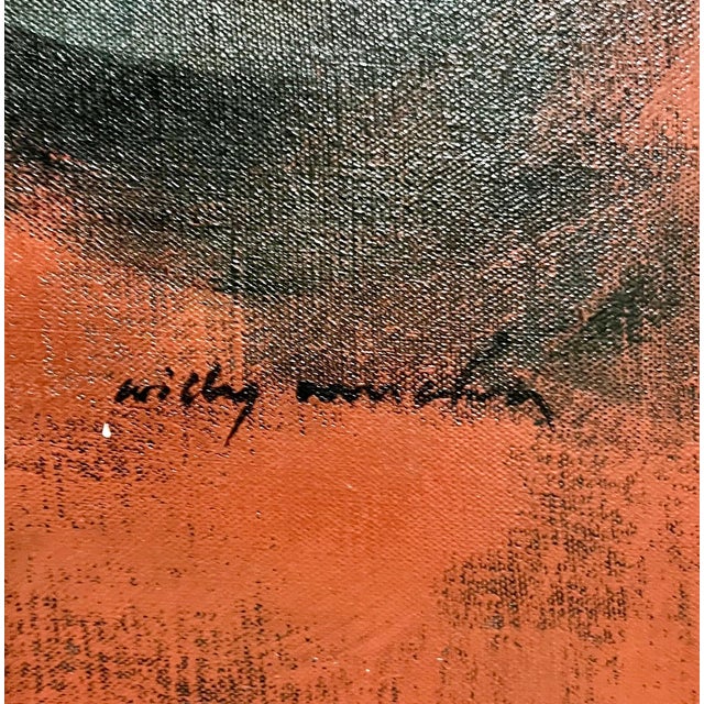 Willy Mucha, Large Polish French Abstract Expressionist Oil Painting Willy Mucha, Ecole Paris, 1963 For Sale - Image 9 of 15