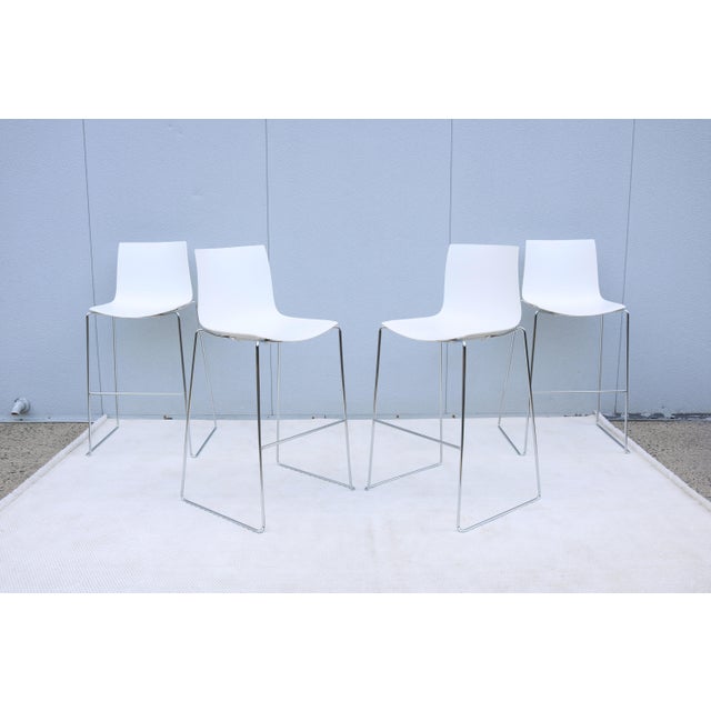 Italian Lievore Altherr Molina for Arper Stackable Catifa Bar Stools, Set of 4 For Sale - Image 9 of 18
